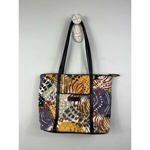 Vera Bradley Painted Feather Trimmed‎ Iconic Tote Bag Purse Handbag
